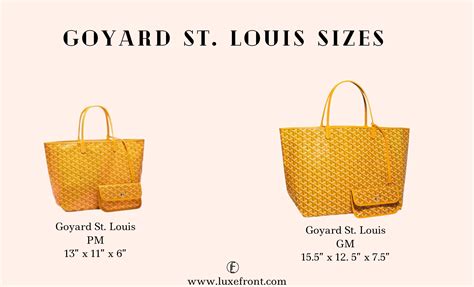 goyard saint louis tote bag|goyard st louis size comparison.